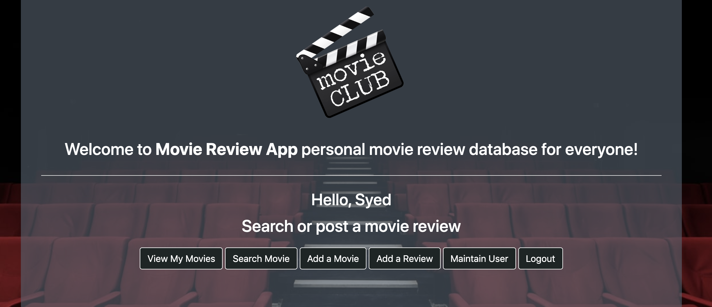 Movie Ramarks App Screen